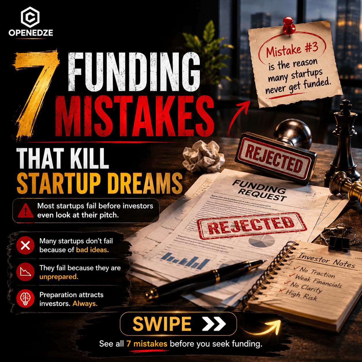 Every startup dreams of raising funding.

But here's the truth:

Most startups don't get rejected because of bad ideas.

They get rejected because they're not investor-ready.